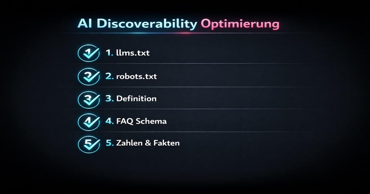 5-Punkte-Checkliste für KI-Auffindbarkeit