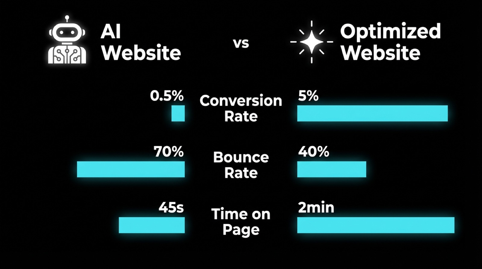 KI-generierte Website vs. psychologisch optimierte Website